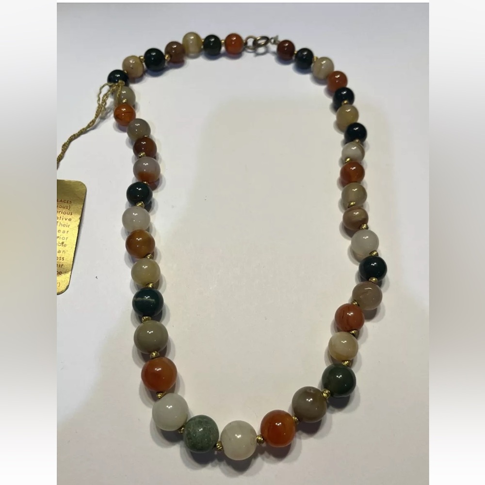 Vintage Apsara Genuine gemstone necklace 20” Still Has Original Tags Never Worn!